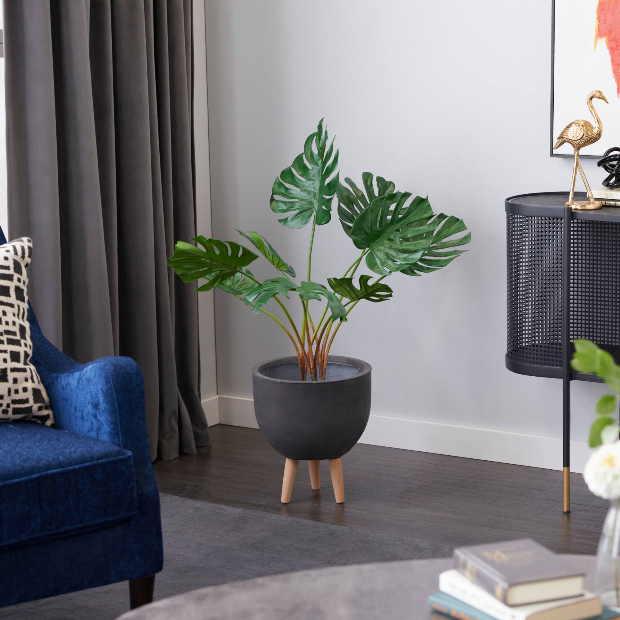 Monstera Leaf Decorations With Pot, 29", Green